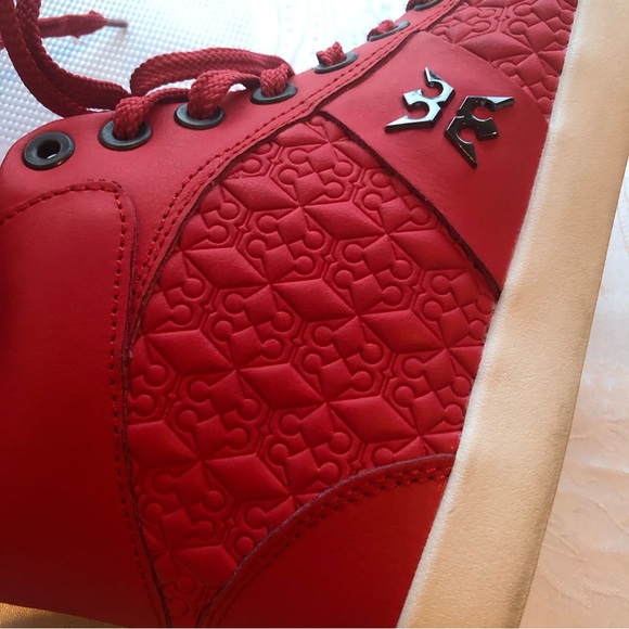 Miggy Vintage Red High-Top Sneakers Men’s Size 9 Lace-Up Life-Style Casual Shoes - Picture 11 of 16